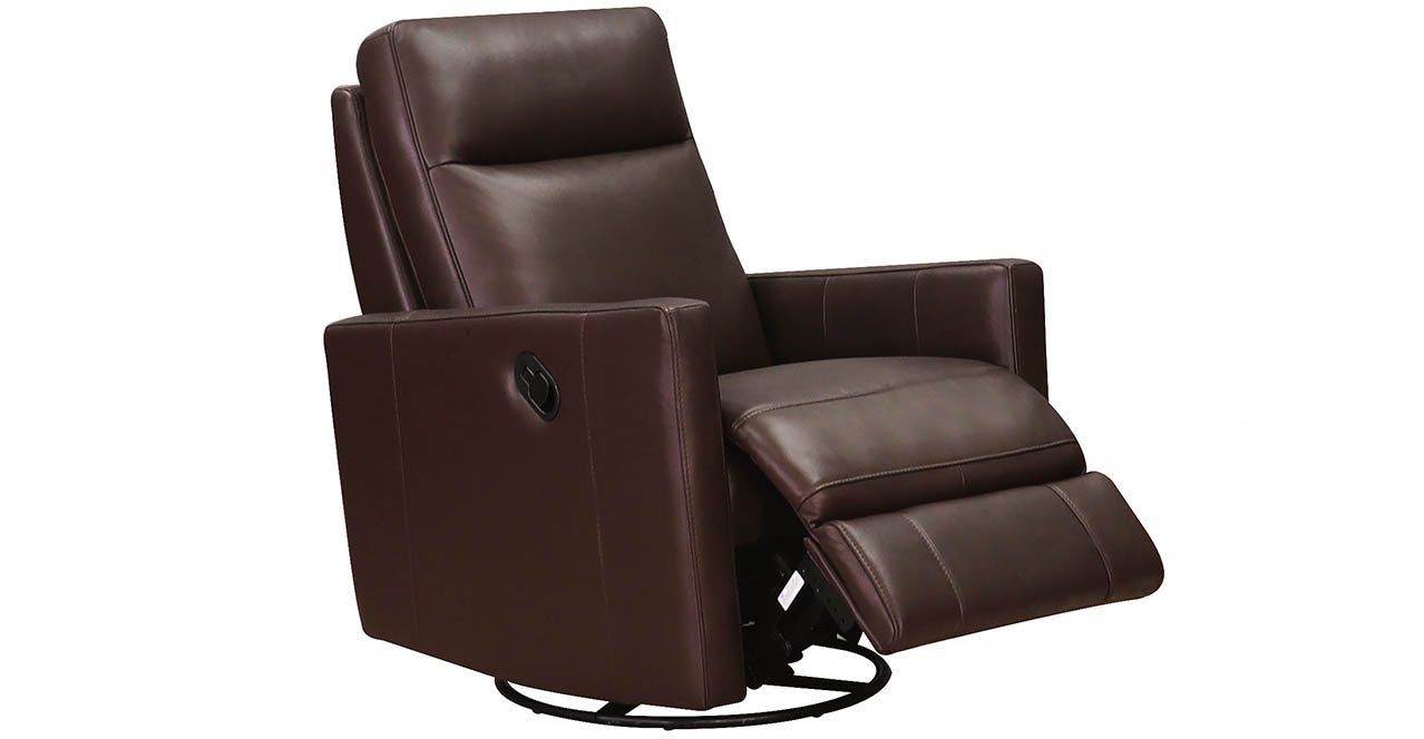 Ashby Manual Swivel Glider Leather Recliner